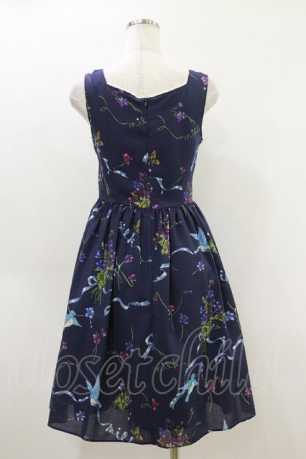 画像2: MILK / ブルーバードワンピース  ナイトブルー H-26-04-05-043-ML-OP-KB-ZH (2)