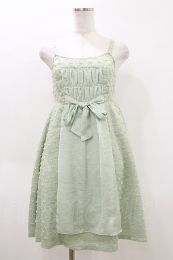 画像1: Emily Temple cute / ポンポンジャガードノースリーブワンピース  ミントグリーン H-26-04-05-048-ET-OP-KB-ZH (1)