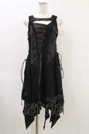 画像: Rozen Kavalier / ジャガード切替オーバーベスト  黒×グレー H-26-04-05-006-OO-TO-AK-ZH