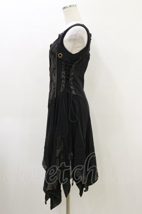 画像3: Rozen Kavalier / ジャガード切替オーバーベスト  黒×グレー H-26-04-05-006-OO-TO-AK-ZH (3)