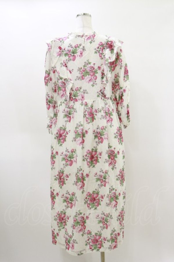 画像2: Jane Marple / Strawberries and flowersラッフルフリルドレス  オフ H-26-04-05-055-JM-OP-KB-ZH (2)