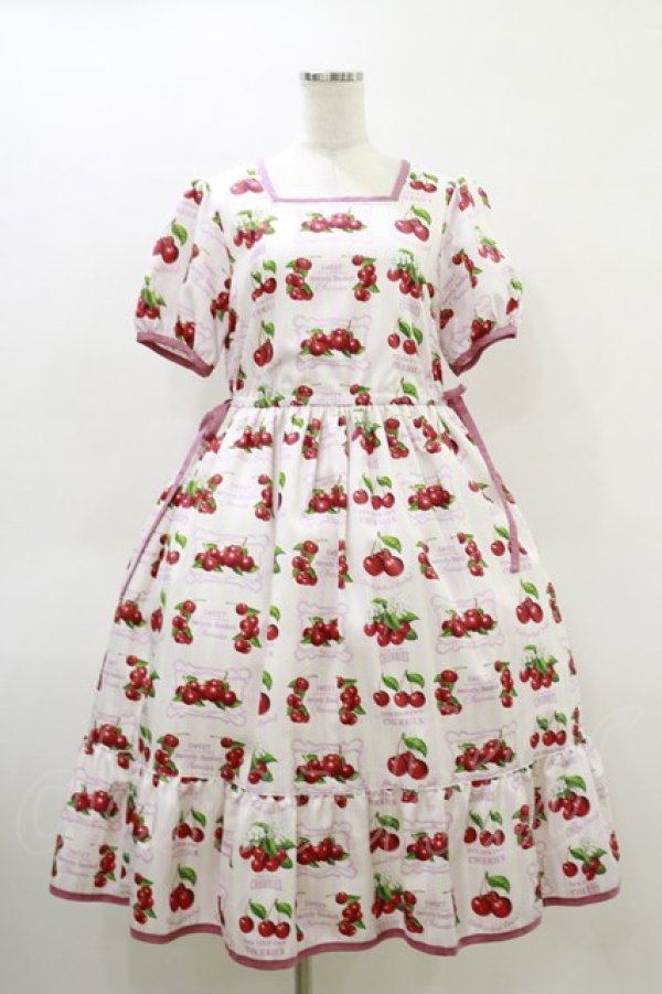 画像1: Melody BasKet / Fresh Cherryスクエアネックワンピース M ピンク H-26-04-05-058-LO-OP-KB-ZH (1)