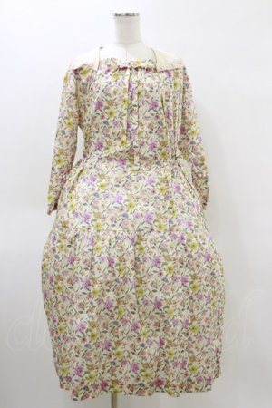 画像: Jane Marple Dans Le Salon / Gouache gardenのタブリエドレス  アイボリー H-26-04-05-059-JM-OP-KB-ZH