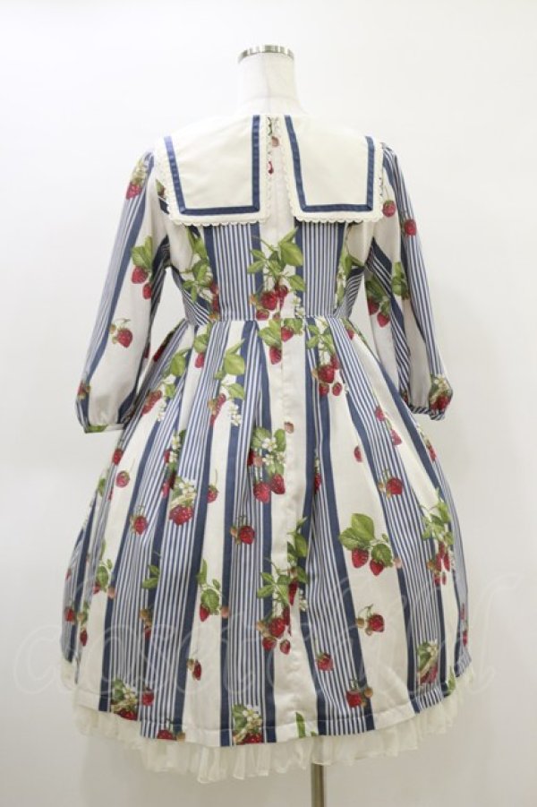 画像2: Melody BasKet / Stripe strawberryワンピース  ネイビー H-26-04-05-062-LO-OP-KB-ZH (2)