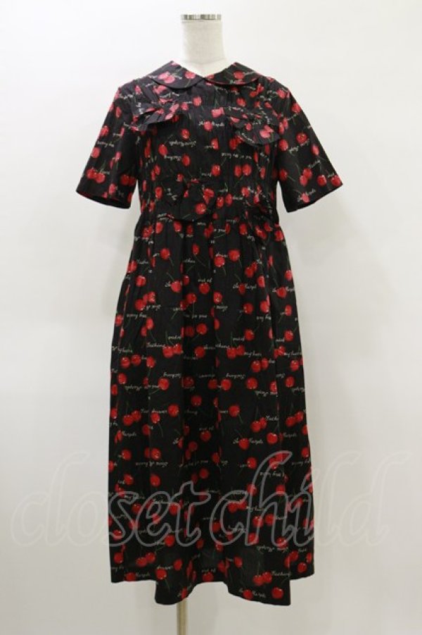 画像1: Jane Marple / Skipping cherriesのリボンドレス  ブラック H-26-04-05-066-JM-OP-KB-ZH (1)