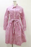 画像1: MILK / ギンガムロングワンピース  ピンク H-26-04-05-072-ML-OP-KB-ZH (1)