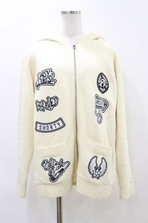 画像: WORLD WIDE LOVE！(Rydia) / ロゴワッペンニットZIPジャケット  アイボリー H-26-04-05-010-PU-JA-AK-ZH
