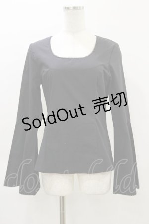 画像: MIHO MATSUDA / ラウンドネックカットソー  黒 H-26-04-05-012-GO-TO-AK-ZH