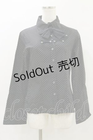 画像: PEACE NOW / タイ付きドットブラウス M 黒 H-26-04-05-016-PU-BL-AK-ZH