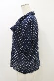 画像3: Jane Marple Dans Le Salon / Polka dotsリボンシャツ  ネイビー H-26-04-05-017-JM-BL-KB-ZH (3)