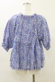画像2: Jane Marple / Bonjour Millefleursスモックブラウス  ブルー H-26-04-05-018-JM-BL-KB-ZH (2)