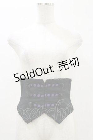 画像: BPN / ナポレオンコルセット M 黒×紫 H-26-04-05-003-GO-ZA-AK-ZH