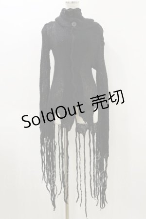 画像: STIGMATA / ダメージニットボタンカーデ  黒 H-26-04-05-021-GO-TO-AK-ZH