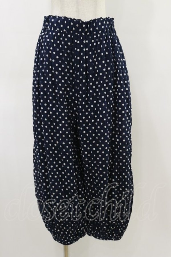 画像1: Jane Marple Dans Le Salon / Polka dotsフラッフィーパンツ  ネイビー H-26-04-05-023-JM-PA-KB-ZH (1)