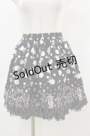 画像: PEACE NOW / プリントギャザースカート M 黒 H-26-04-05-030-PU-SK-KB-ZH