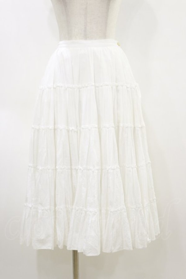 画像1: alice auaa / ティアードスカート 3(約9号) 白 H-26-04-05-032-AA-SK-KB-ZH (1)
