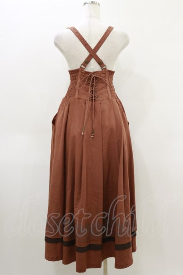 画像2: Rozen Kavalier / サス付プリントロングスカート  茶 H-26-04-05-033-OO-SK-KB-ZH (2)