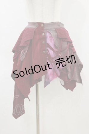 画像: Ozz Croce / アシメラップスカート  ワイン H-26-04-05-034-OO-SK-AK-ZH