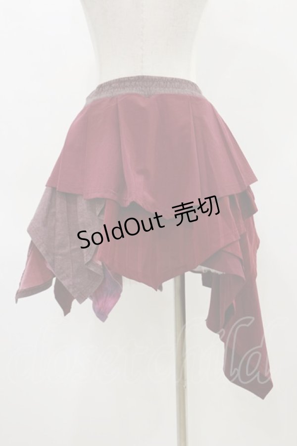 画像2: Ozz Croce / アシメラップスカート  ワイン H-26-04-05-034-OO-SK-AK-ZH (2)