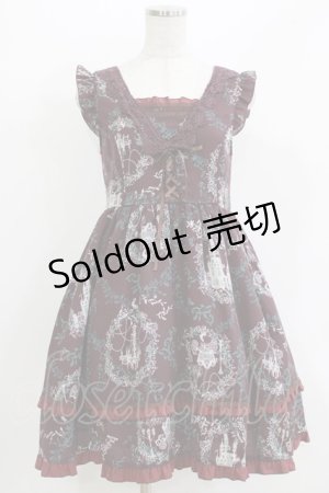 画像: axes femme / サークルメルヘン柄チュニ M ボルドー H-26-04-06-024-AX-OP-NS-ZH