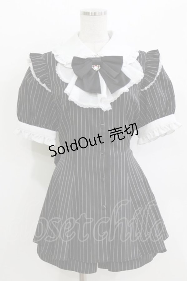 画像1: Secret Honey / 取り外しラッフル付きセットアップ Free ブラック H-26-04-06-030-CA-OP-NS-ZH (1)