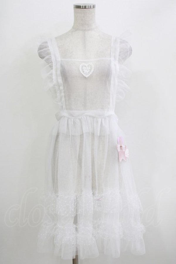 画像1: virally / 星名桜子/HSN*ドットフリルエプロン M オフ H-26-04-06-033-PU-OP-NS-ZH (1)