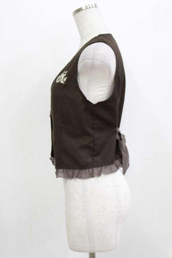 画像2: axes femme POETIQUE / 懐中時計刺繍ベスト M ブラウン H-26-04-06-036-AX-TO-NS-ZH (2)