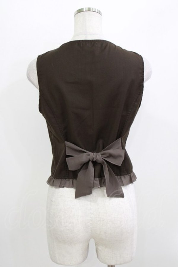 画像3: axes femme POETIQUE / 懐中時計刺繍ベスト M ブラウン H-26-04-06-036-AX-TO-NS-ZH (3)