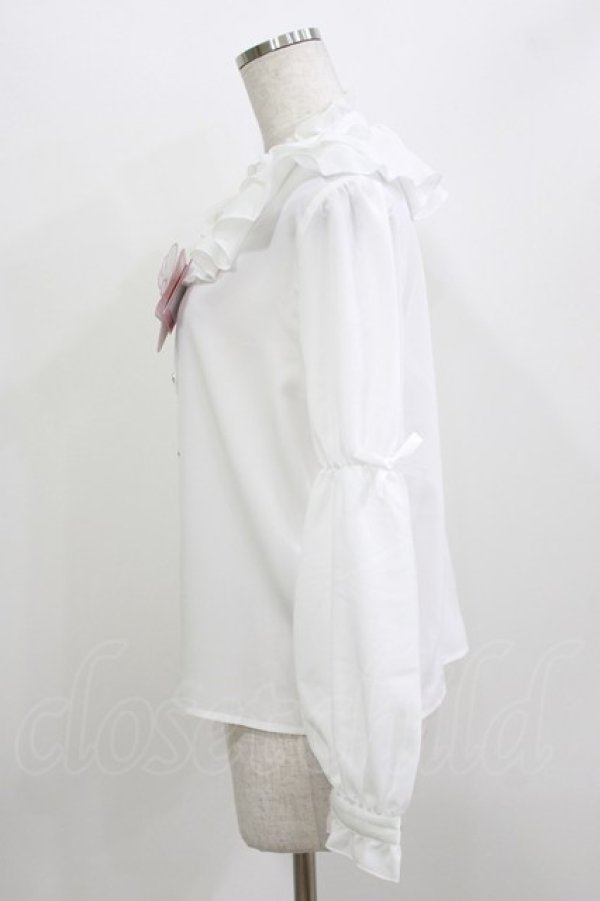 画像2: virally / 星名桜子/HSN*フリルブラウス M オフ H-26-04-06-037-PU-BL-NS-ZH (2)