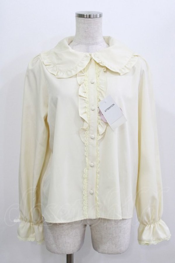 画像1: m petit by misako / AM マルエリフリルブラウス M アイボリー H-26-04-06-040-LO-BL-NS-ZH (1)