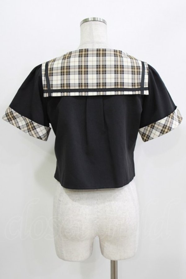 画像3: axes femme POETIQUE / ダブルボタンセーラーブラウス M ブラック H-26-04-06-041-AX-BL-NS-ZH (3)