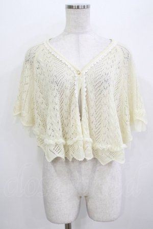 画像: axes femme / トッパー風ニットケープ M 生成り H-26-04-06-043-AX-TO-NS-ZH