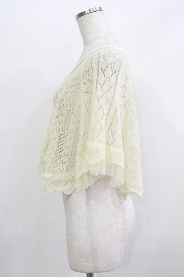 画像2: axes femme / トッパー風ニットケープ M 生成り H-26-04-06-043-AX-TO-NS-ZH (2)