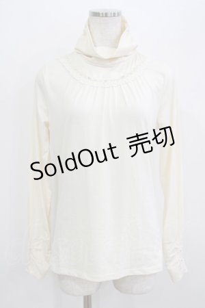 画像: axes femme / ブレード配色ハイネックカットソー M 生成り H-26-04-06-044-AX-TO-NS-ZH