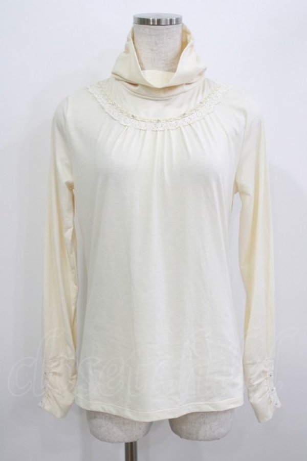 画像1: axes femme / ブレード配色ハイネックカットソー M 生成り H-26-04-06-044-AX-TO-NS-ZH (1)