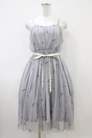 画像: F i.n.t / ローズ総刺繍チュールワンピース Free SAX H-26-04-06-1032-0-OP-NS-ZH