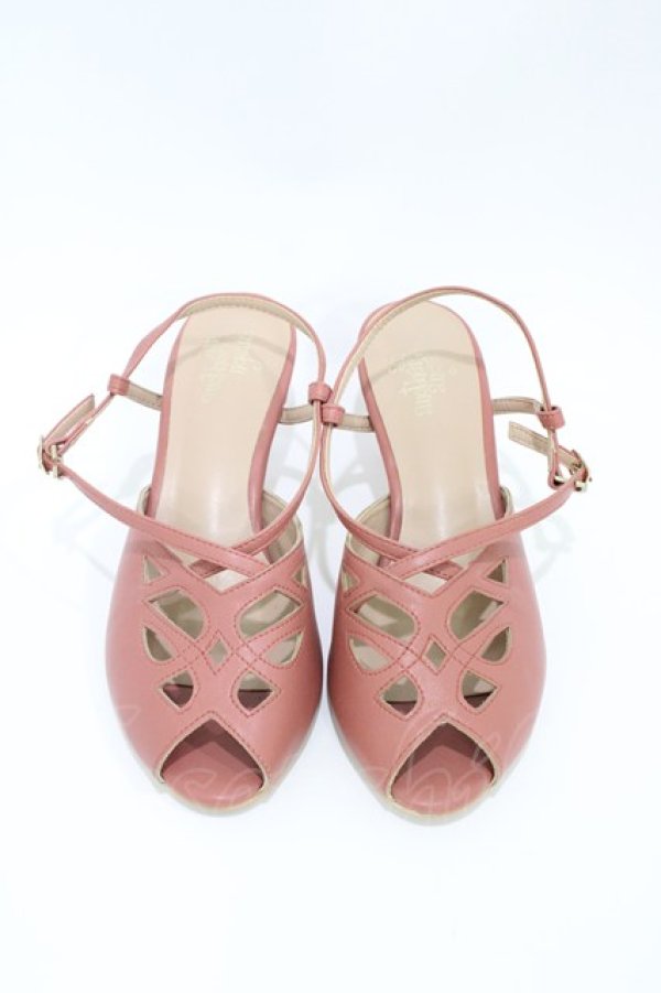 画像1: an another angelus / レースカットワークサンダル L/24.5cm~25cm PINK H-26-04-06-1004-CA-SH-NS-ZH (1)