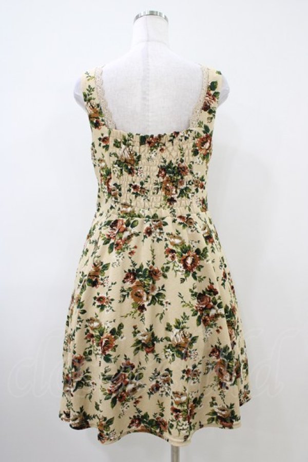 画像2: axes femme / 薔薇柄ジャンパースカート M 生成り H-26-04-06-1034-AX-OP-NS-ZH (2)