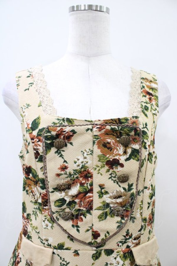 画像3: axes femme / 薔薇柄ジャンパースカート M 生成り H-26-04-06-1034-AX-OP-NS-ZH (3)