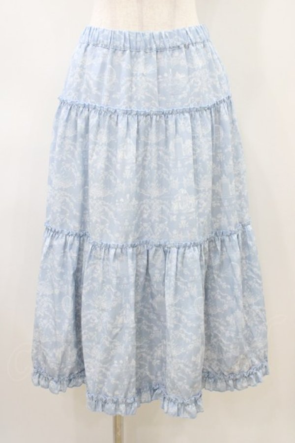 画像1: m petit by misako / NINA'S RVパニエスカート LL サックス/アイボリー リバーシブル H-26-04-06-1036-LO-SK-NS-ZH (1)