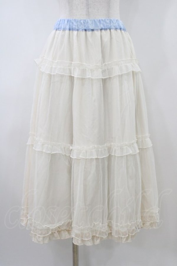 画像3: m petit by misako / NINA'S RVパニエスカート LL サックス/アイボリー リバーシブル H-26-04-06-1036-LO-SK-NS-ZH (3)