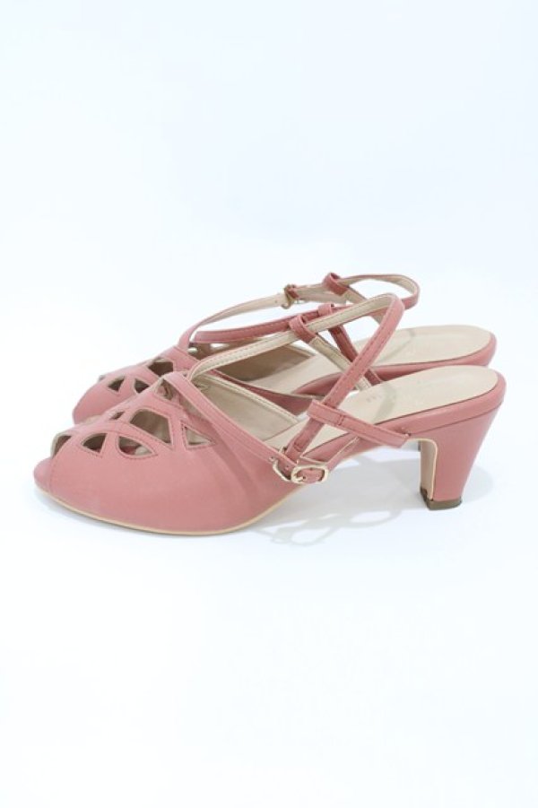 画像2: an another angelus / レースカットワークサンダル L/24.5cm~25cm PINK H-26-04-06-1004-CA-SH-NS-ZH (2)