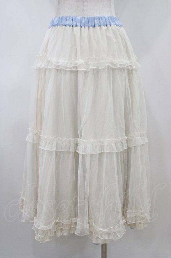 画像4: m petit by misako / NINA'S RVパニエスカート LL サックス/アイボリー リバーシブル H-26-04-06-1036-LO-SK-NS-ZH (4)