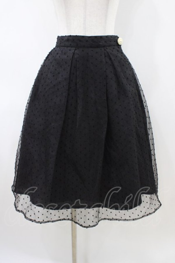 画像1: an another angelus / ドットオーガンジータックスカート Free BLACK H-26-04-06-1040-CA-SK-NS-ZH (1)
