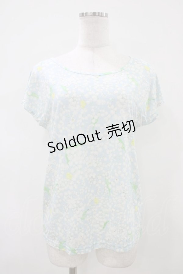 画像1: Franche Lippee / すずらん柄トップス M サックス H-26-04-06-1044-LO-TO-NS-ZH (1)