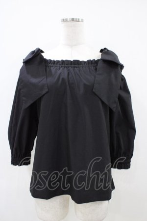 画像: an another angelus / ビッグリボンオフショルブラウス Free BLACK H-26-04-06-1050-CA-BL-NS-ZH