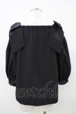 画像2: an another angelus / ビッグリボンオフショルブラウス Free BLACK H-26-04-06-1050-CA-BL-NS-ZH (2)
