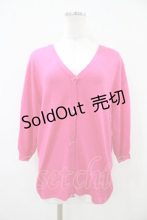 画像: franche lippee black / リボンカーディガン M ピンク H-26-04-06-1052-LO-TO-NS-ZH