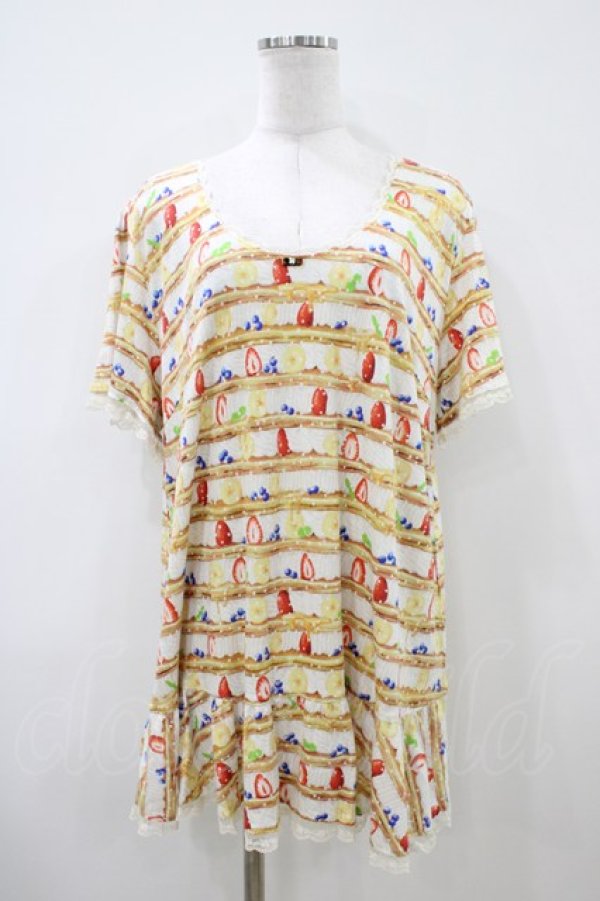 画像1: Franche Lippee / オリプリトップス M ケーキ柄 H-26-04-06-1055-LO-TO-NS-ZH (1)