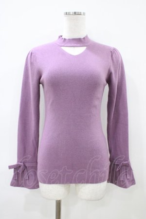 画像: an another angelus / 袖口リボンチョーカーニットプルオーバー Free MAUVE H-26-04-06-1058-CA-TO-NS-ZH